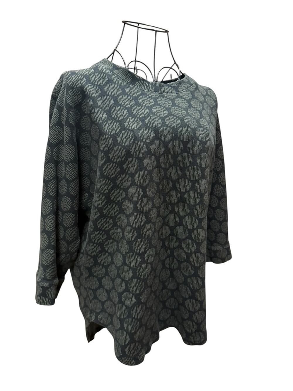 cut loose Heathered Gray Dot-Print Cotton Pullover Small